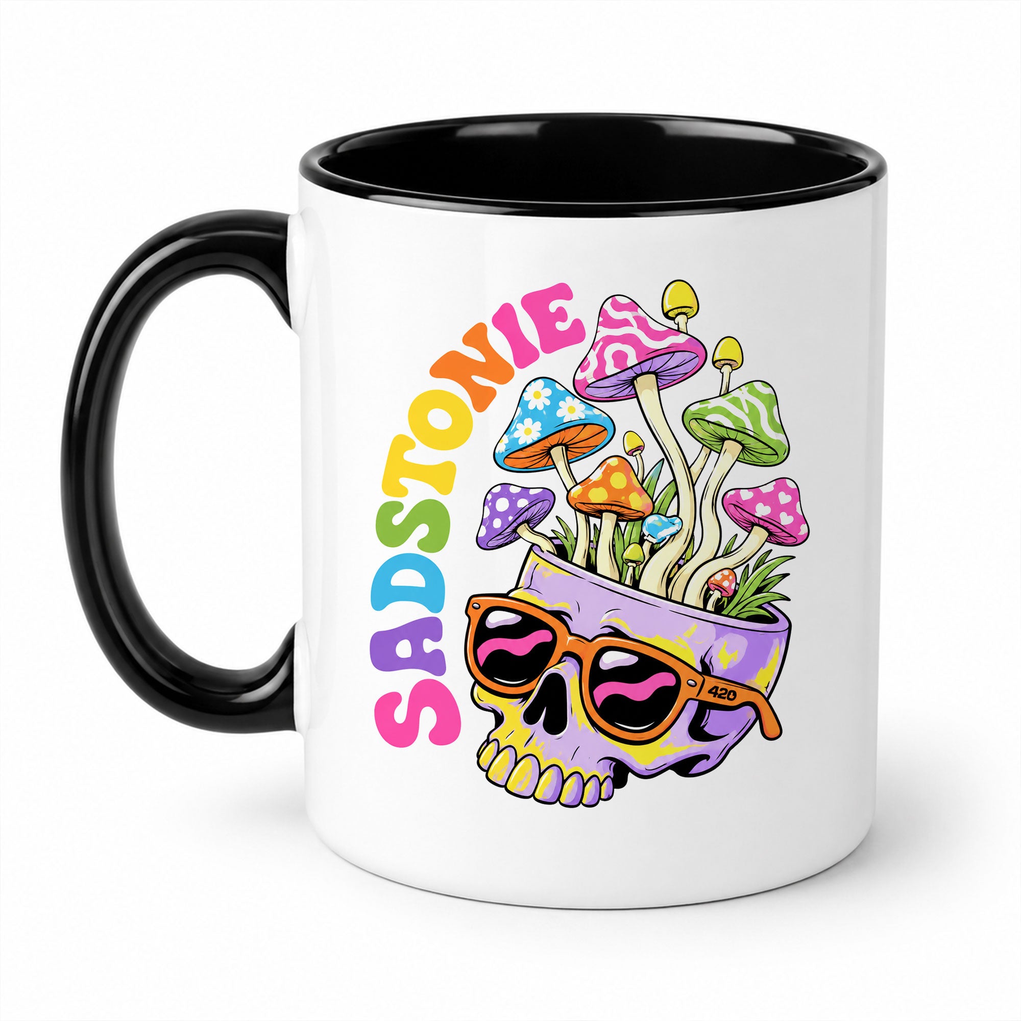Psychedelic Skull Mushroom Ceramic Mug