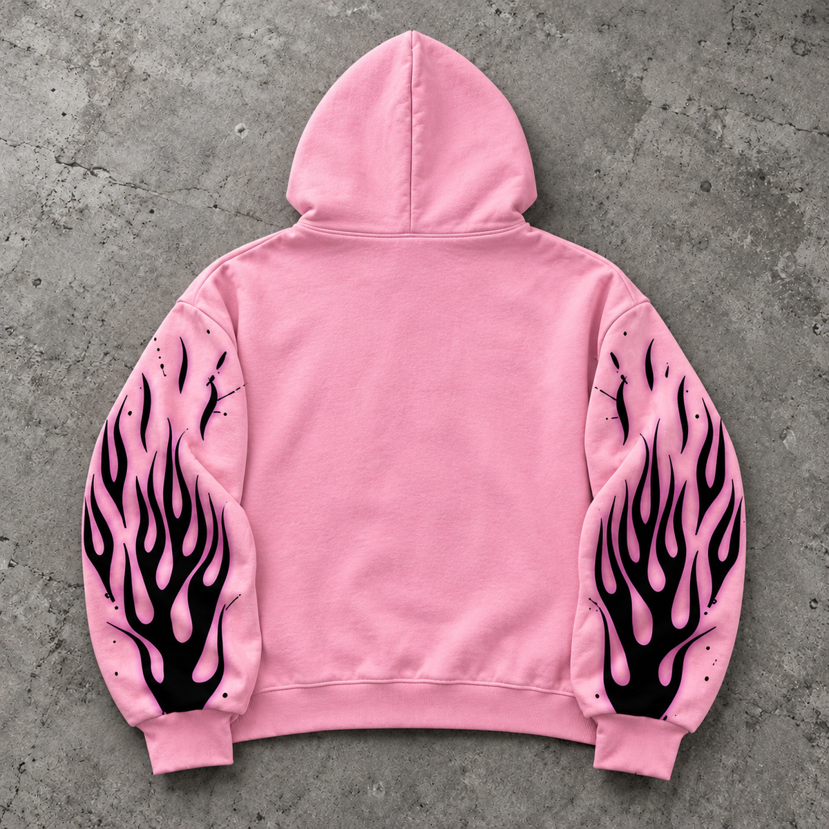 Pink Flaming Skull Y2K Graphic Hoodie
