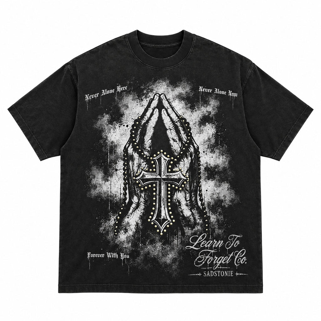 Praying Hands Cross Graphic T-Shirt