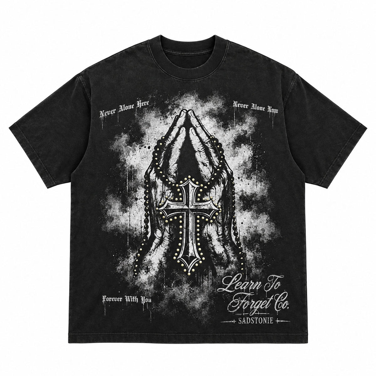 Praying Hands Cross Graphic T-Shirt