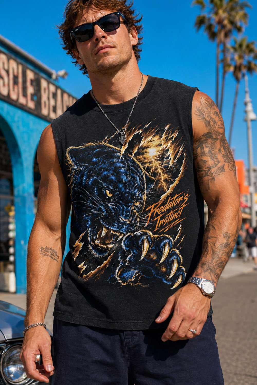 Predator's Instinct Panther Graphic Muscle Tee