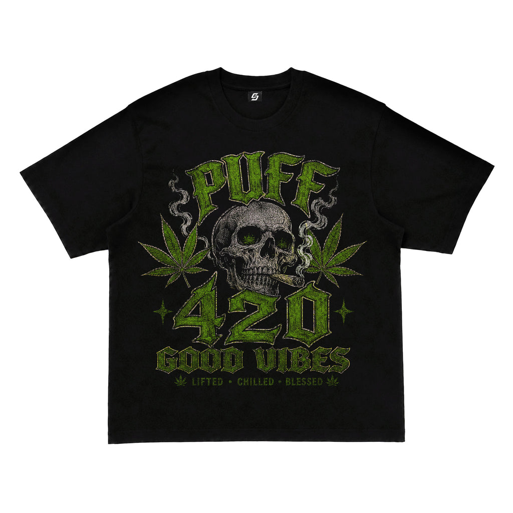 Puff 420 Skull Good Vibes T-Shirt