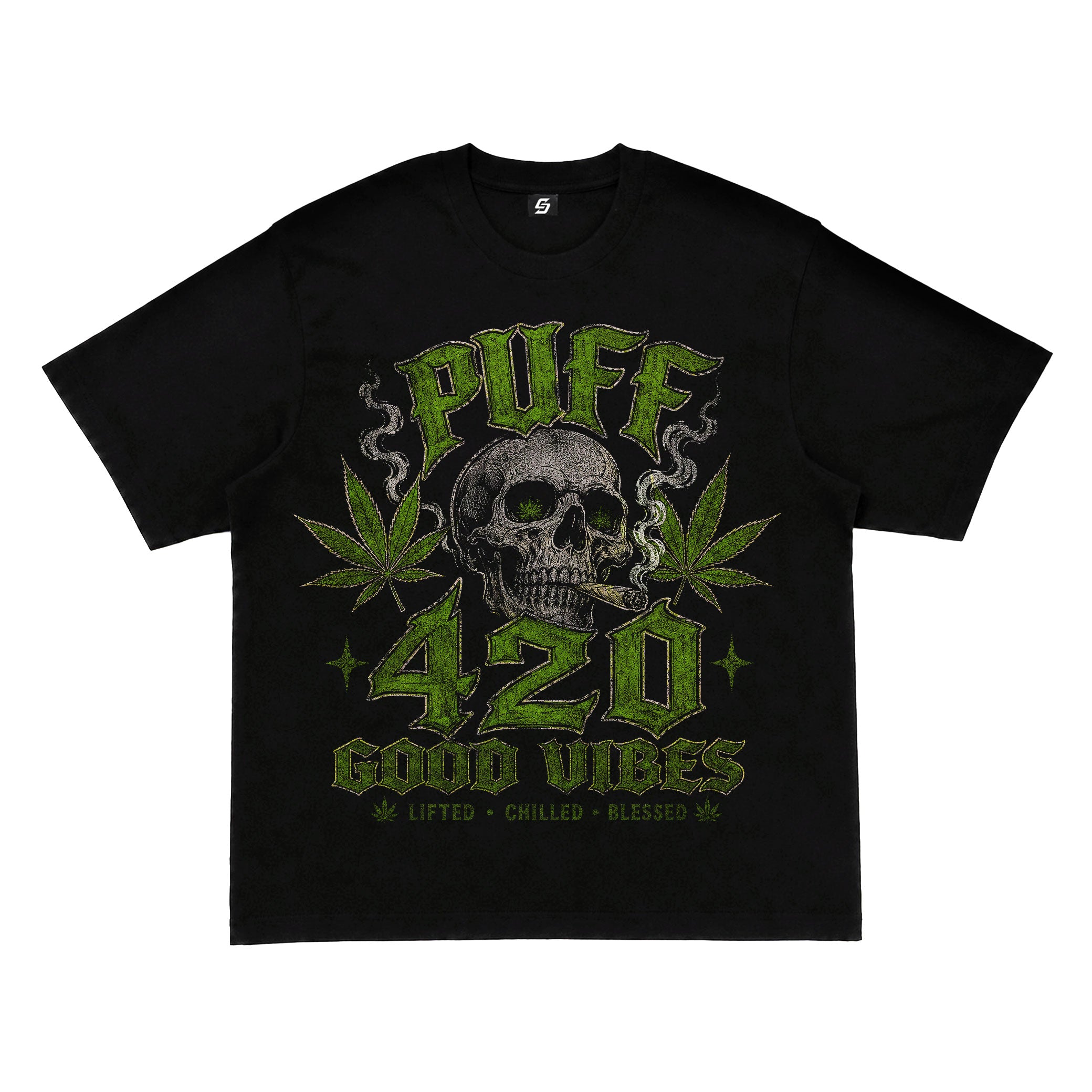 Puff 420 Skull Good Vibes T-Shirt