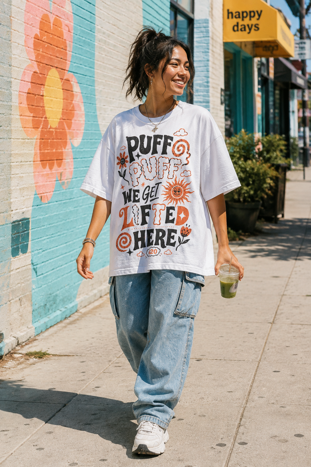 Puff Puff We Get Lifted Here Vintage T-Shirt
