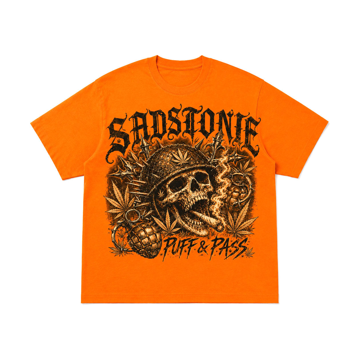 Puff & Pass Skull Helmet Graphic T-Shirt