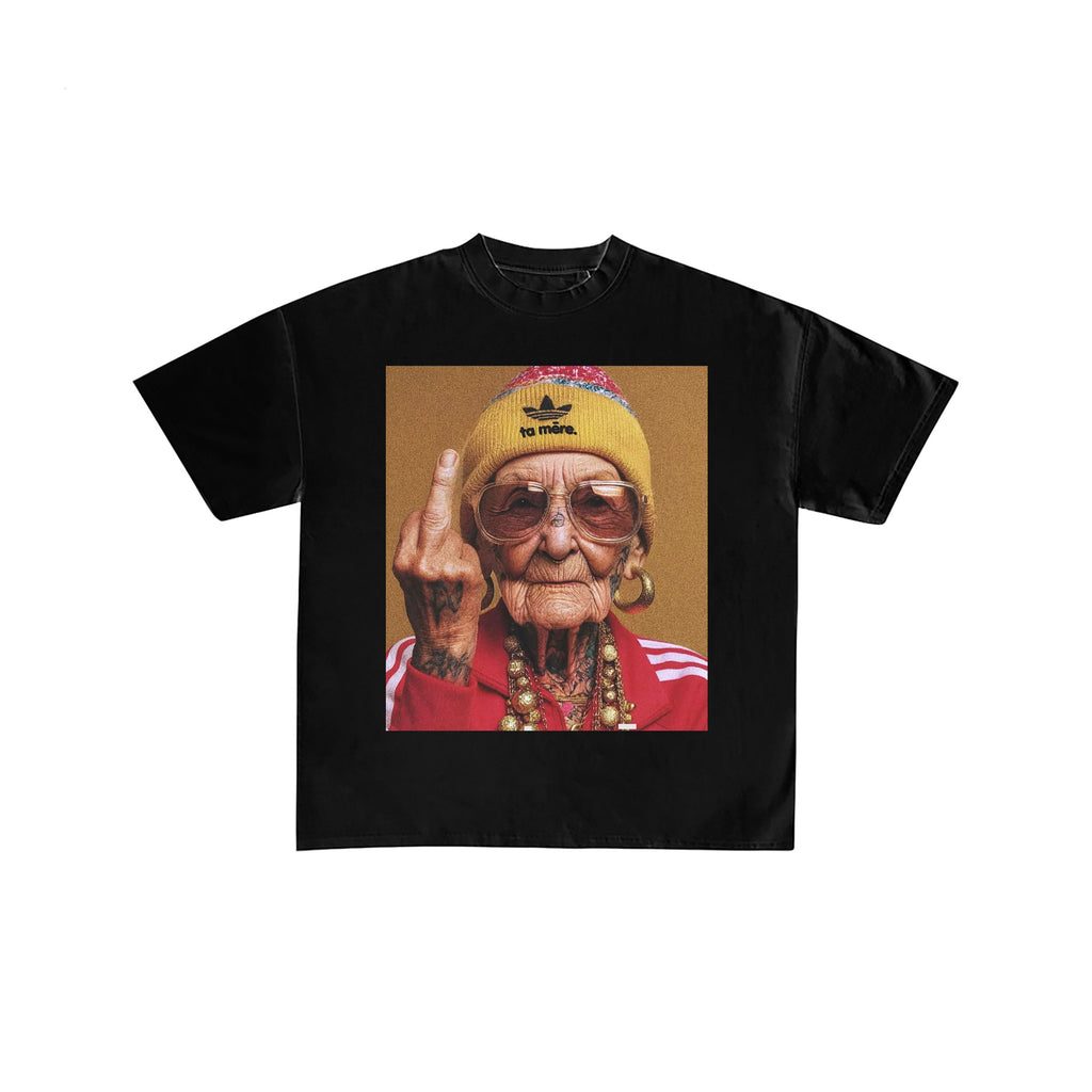 Rebel Grandma Black Graphic T-Shirt