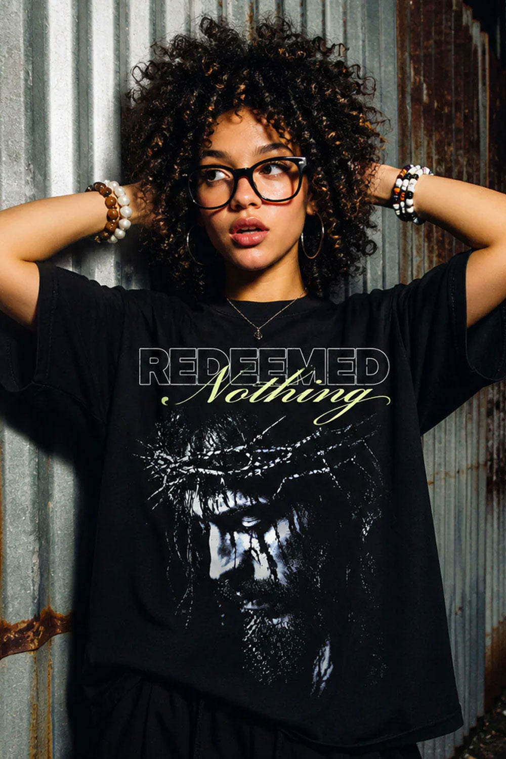 Redeemed Nothing Jesus Crown of Thorns Black T-Shirt