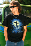 Sacred Light Oversized Christian Cross T-Shirt
