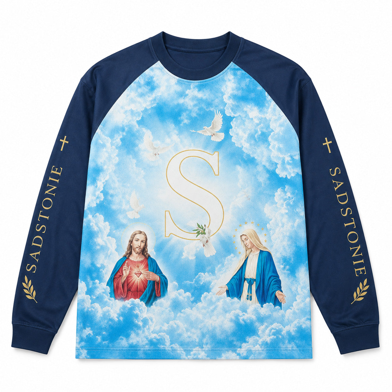 Sacred Heart & Mary Heaven Long Sleeve Shirt