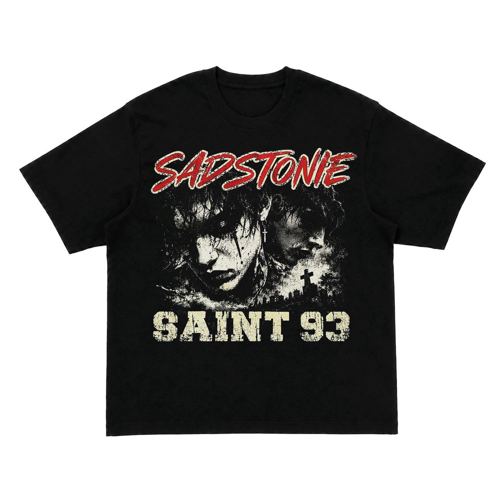 Sadstonie Saint 93 Vintage Gothic Graphic T-Shirt