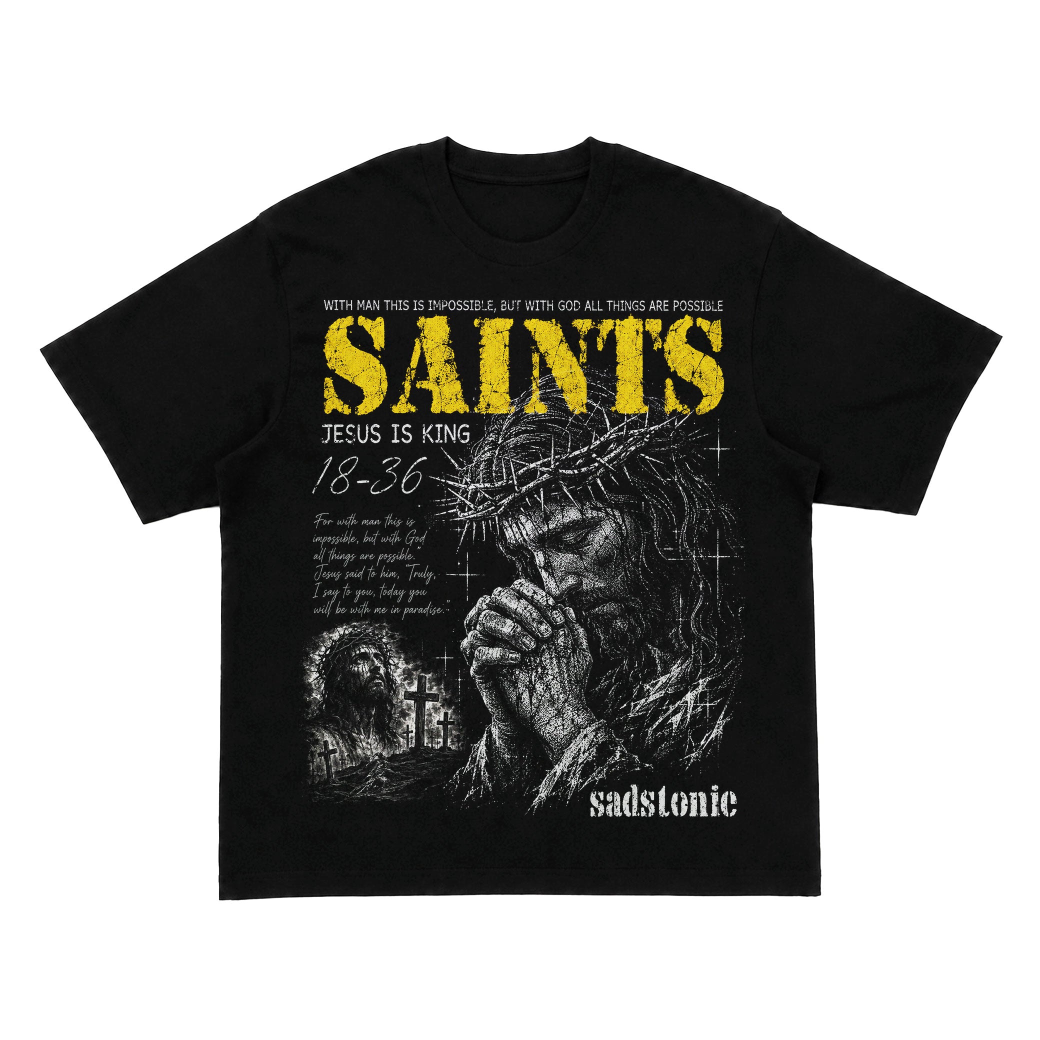 Saints Jesus Is King Crown of Thorns T-Shirt