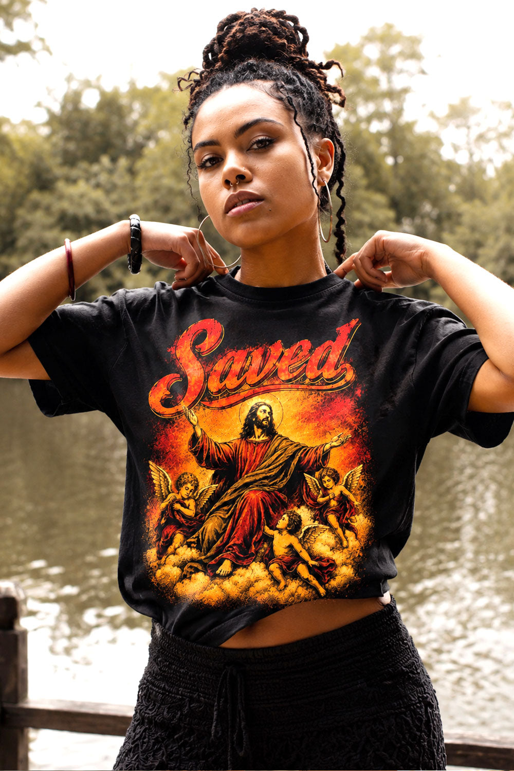 Saved Vintage Religious Graphic T-Shirt