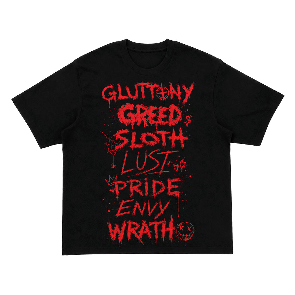Seven Deadly Sins Red Graphic Streetwear Shirt