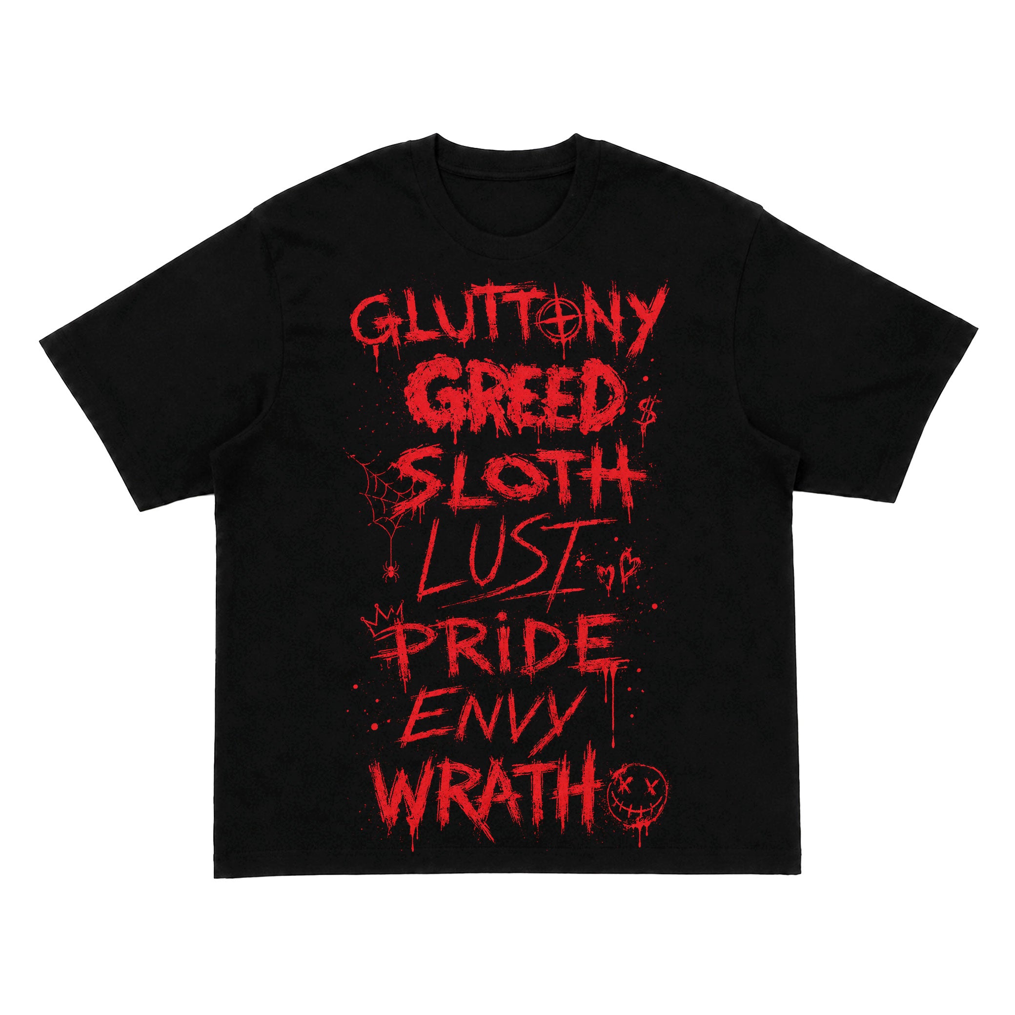 Seven Deadly Sins Red Graphic Streetwear Shirt