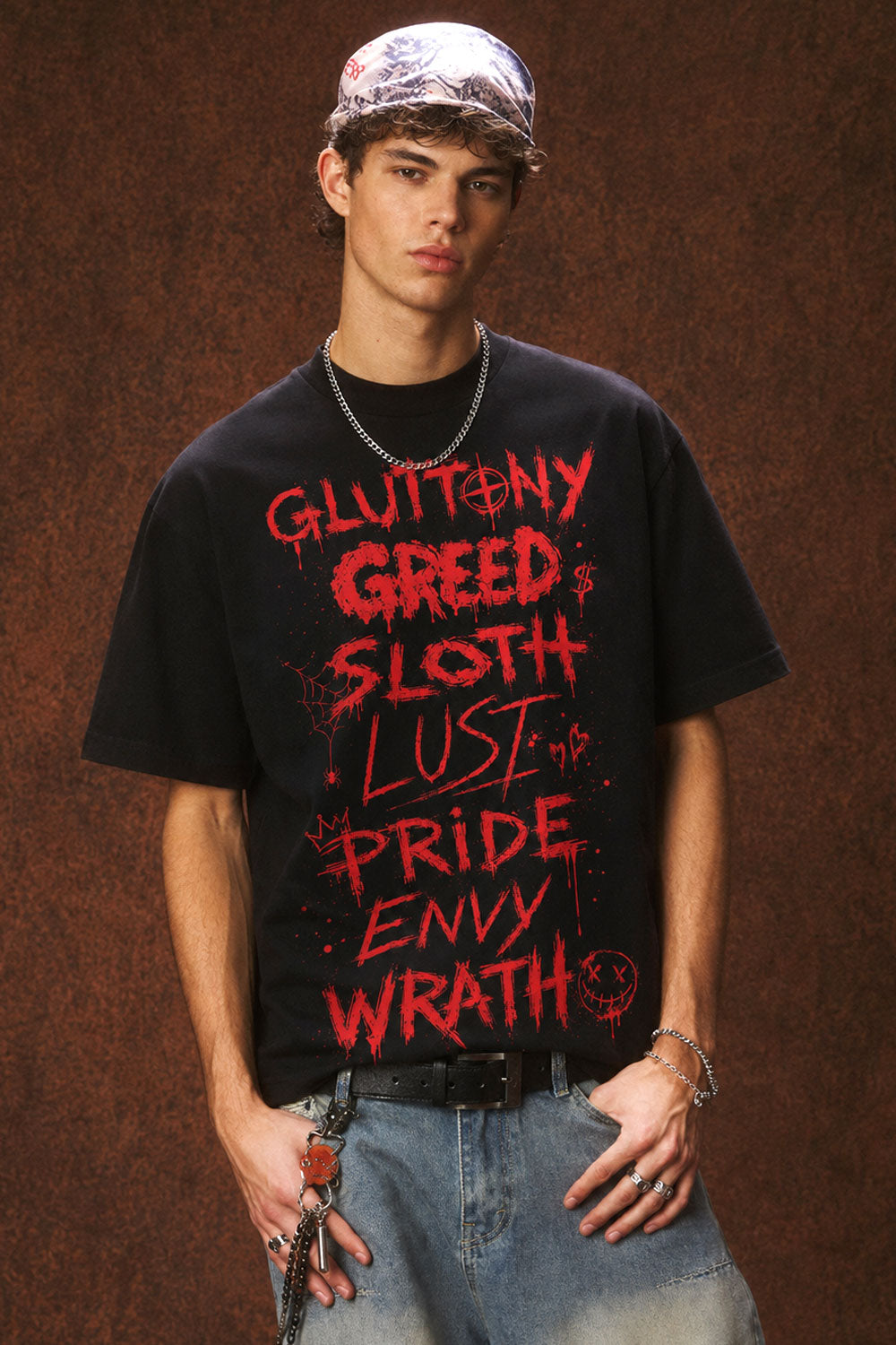 Seven Deadly Sins Red Graphic Streetwear Shirt