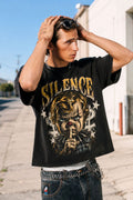 Silence Clown Boy Black Graphic T-Shirt
