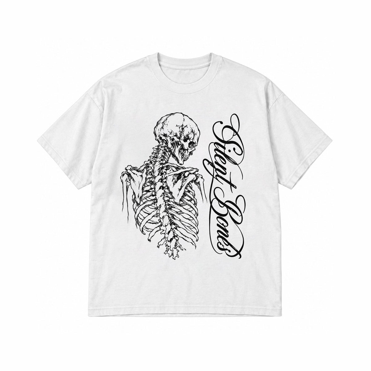 Silent Bones Skeleton Graphic T-Shirt