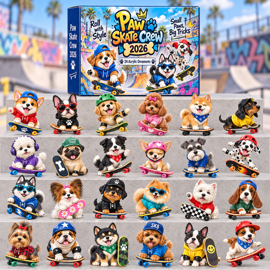 Skateboarding Dog Puppy Advent Calendar 24 Day Gift