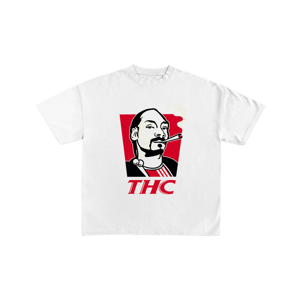 Snoop Dogg THC Parody White Graphic T-Shirt