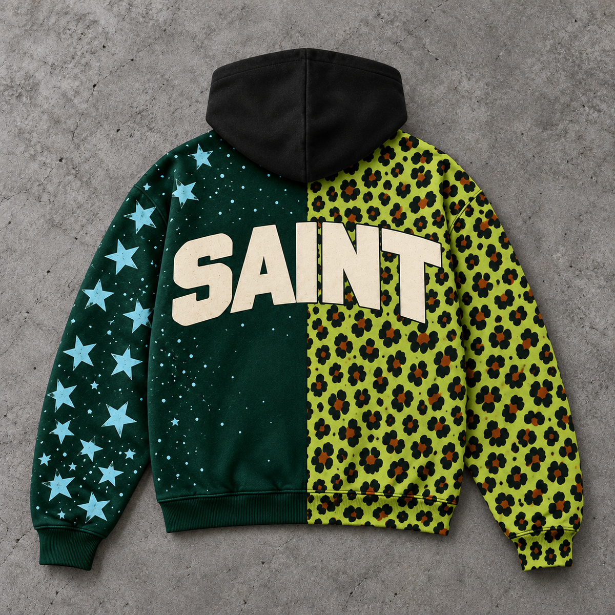 Split Star Leopard SANT Graphic Hoodie