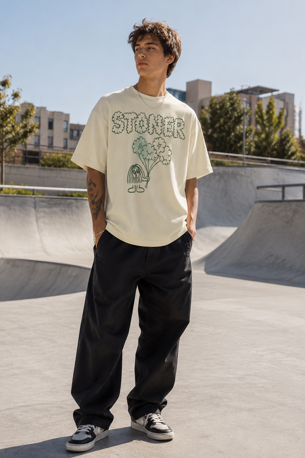 Stoner Cute Doodle Graphic T-Shirt