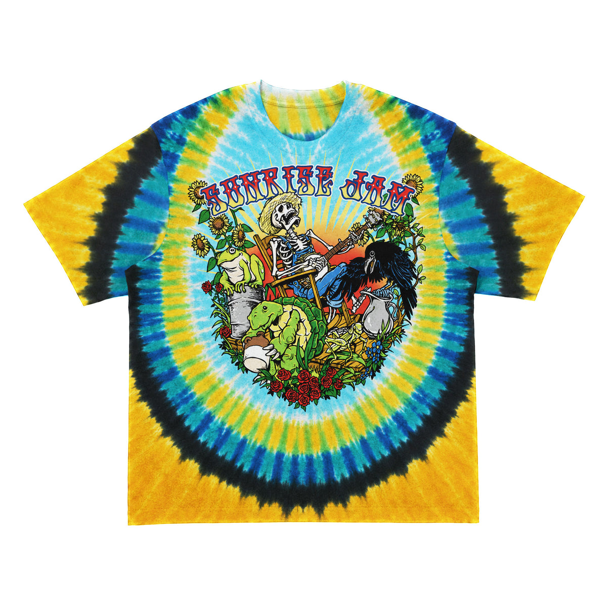 Sunrise Jam Skeleton Banjo Tie Dye Shirt