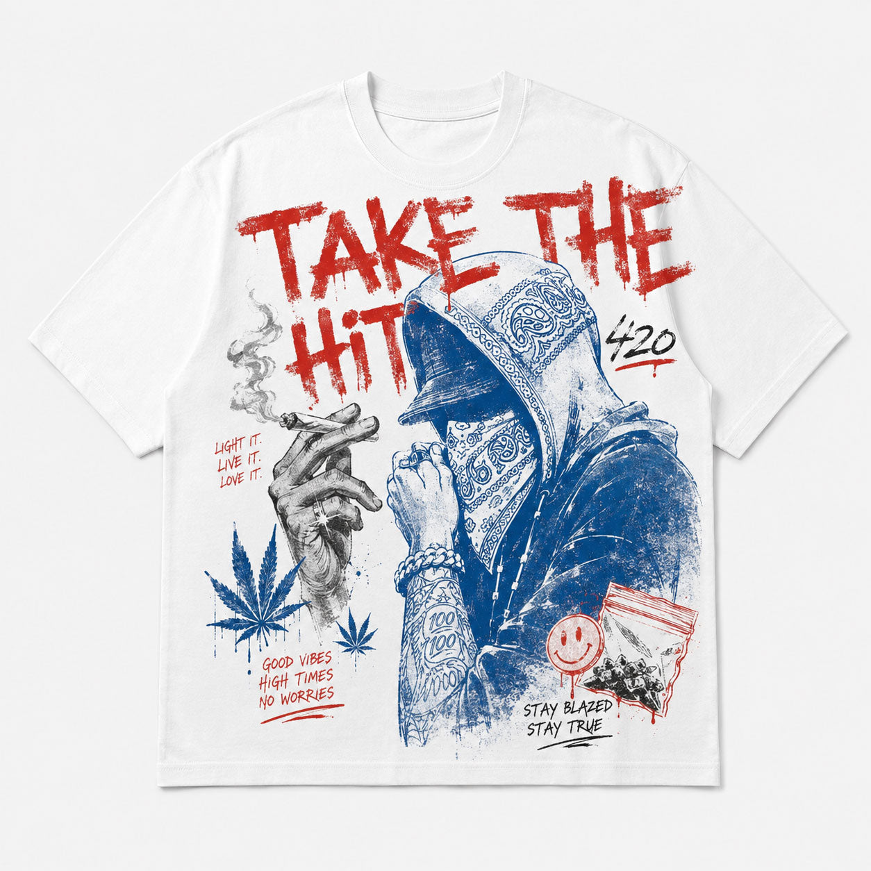Take The Hit Urban Hooded 420 Graphic T-Shirt
