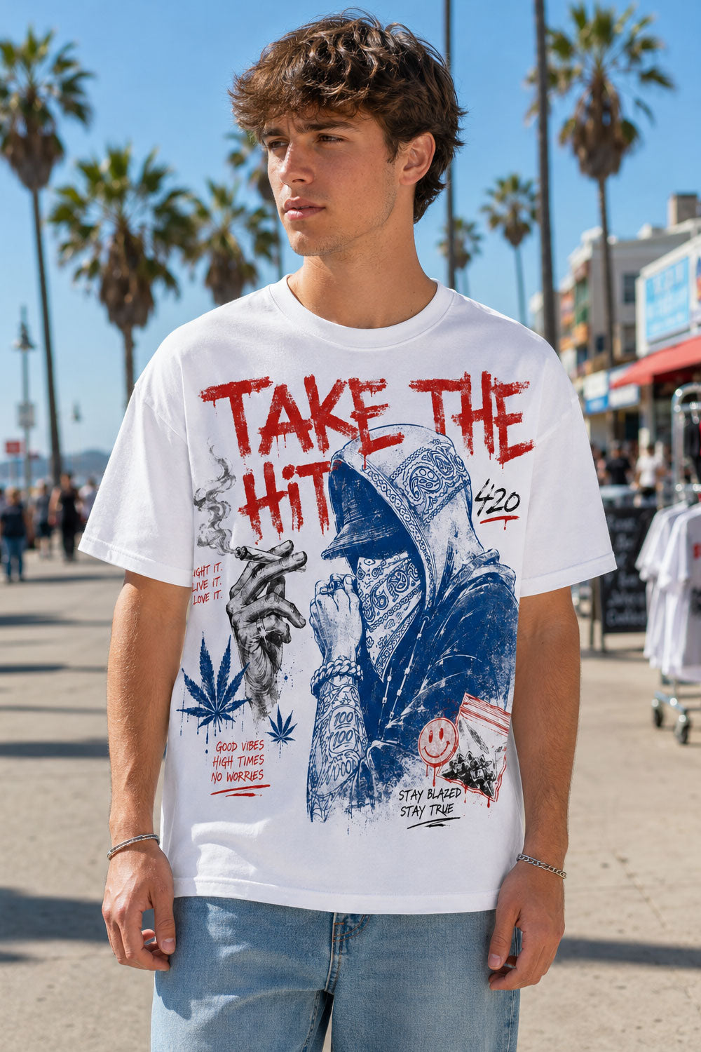 Take The Hit Urban Hooded 420 Graphic T-Shirt