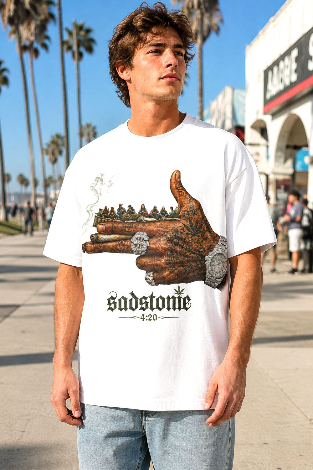 Tattooed Hand Last Supper 420 Graphic T-Shirt