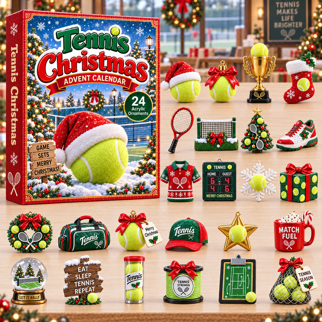 Tennis Christmas 24-Day Acrylic Ornament Advent Calendar 2026