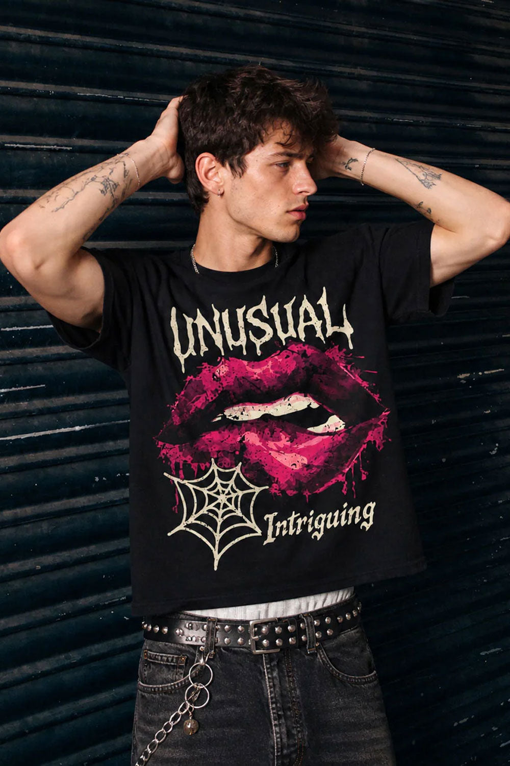 Unusual Intriguing Pink Lips Graphic Tee