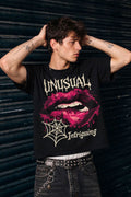 Unusual Intriguing Pink Lips Graphic Tee
