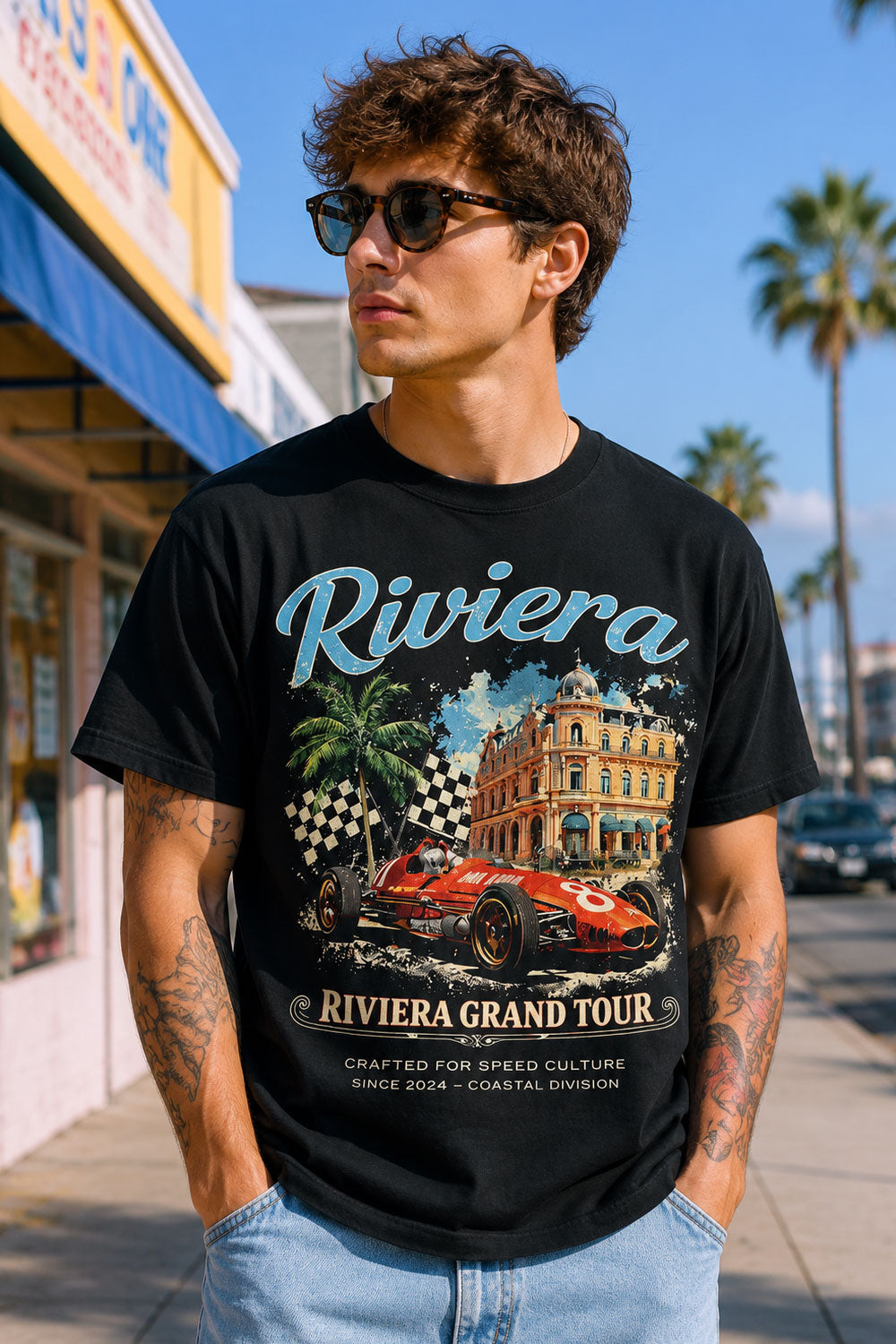 Vintage Riviera Grand Tour Racing Graphic Tee