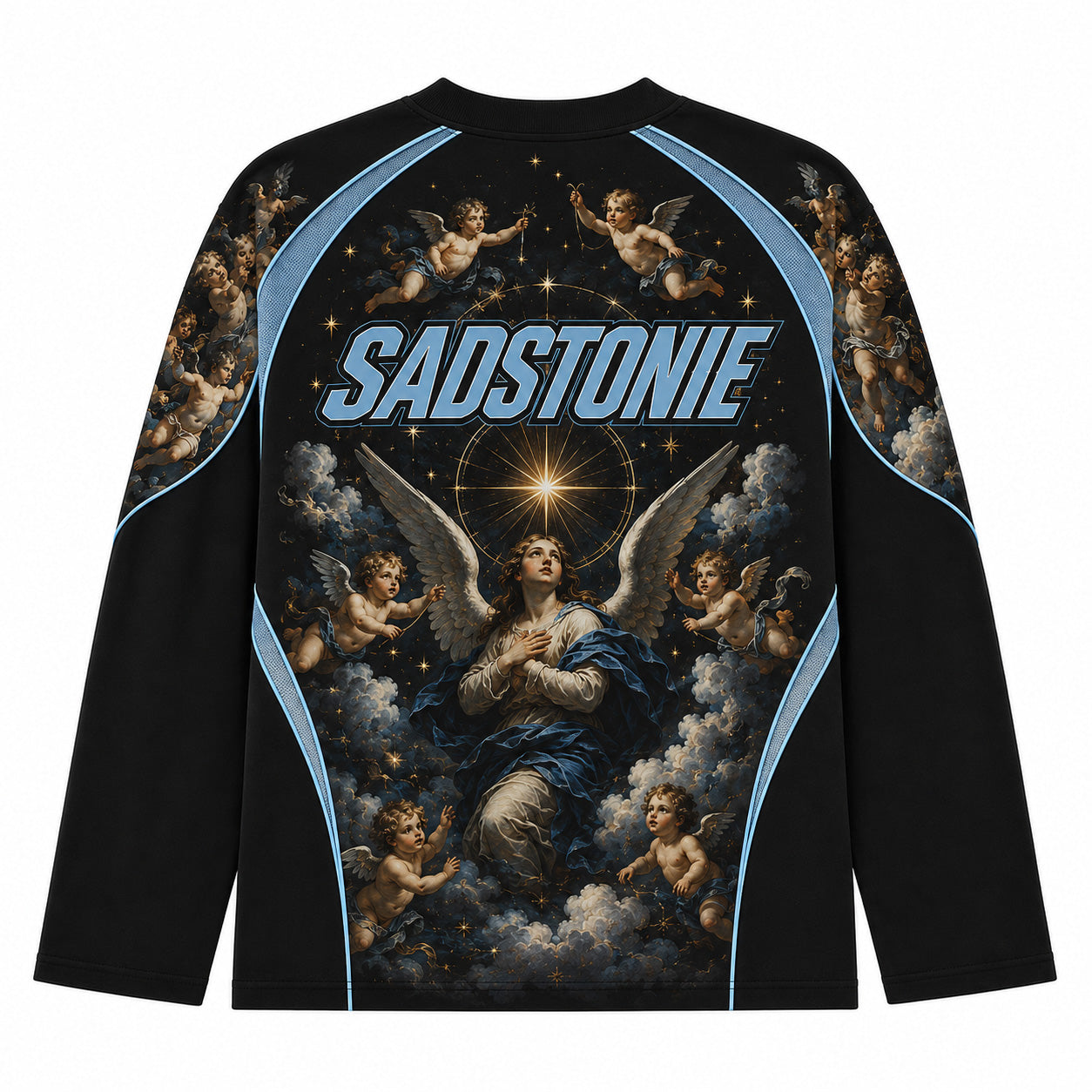 Vintage Black Angel Graphic Long Sleeve Shirt