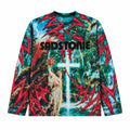 Vintage Cross Forest Graphic Long Sleeve Shirt