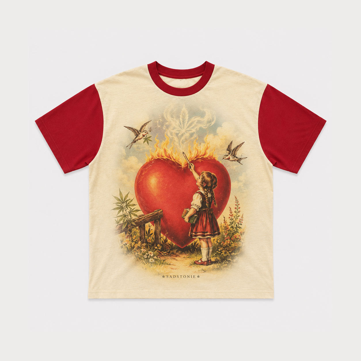 Vintage Heart Storybook Graphic T-Shirt