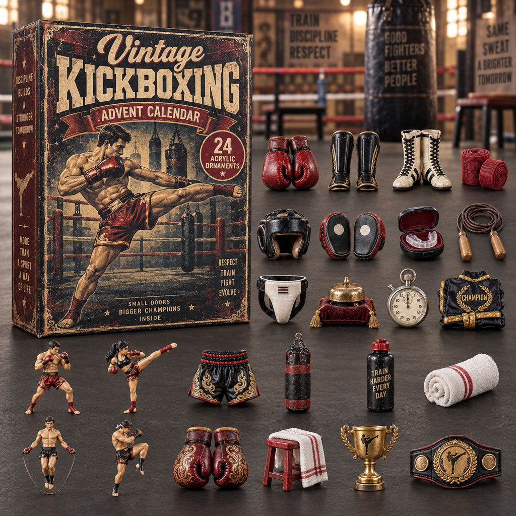 Vintage Kickboxing 24 Days Acrylic Ornament Advent Calendar 2026
