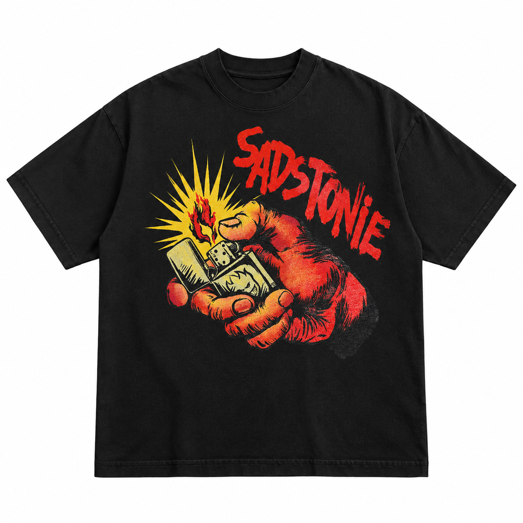 Vintage Lighter Flame Graphic T-Shirt