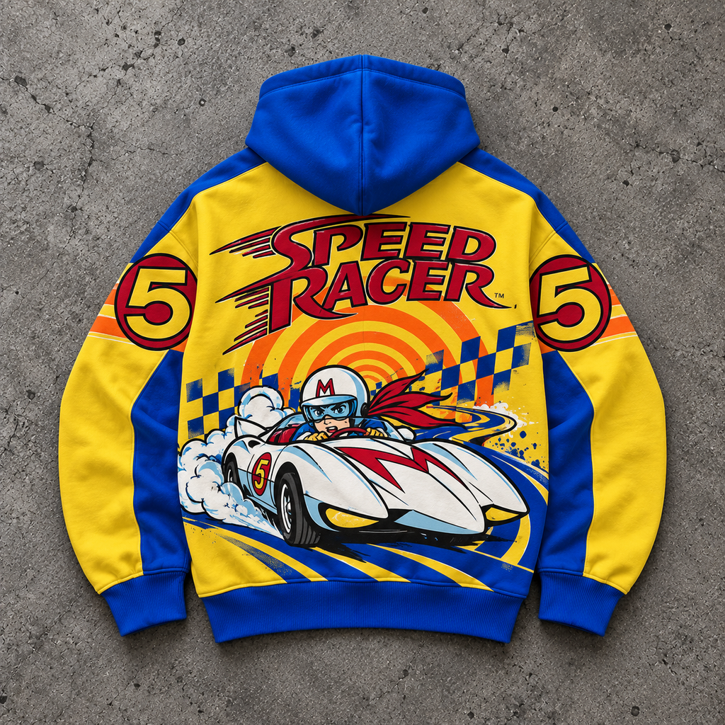 Vintage Speed Racer Baby Hoodie Graphic Zip Up