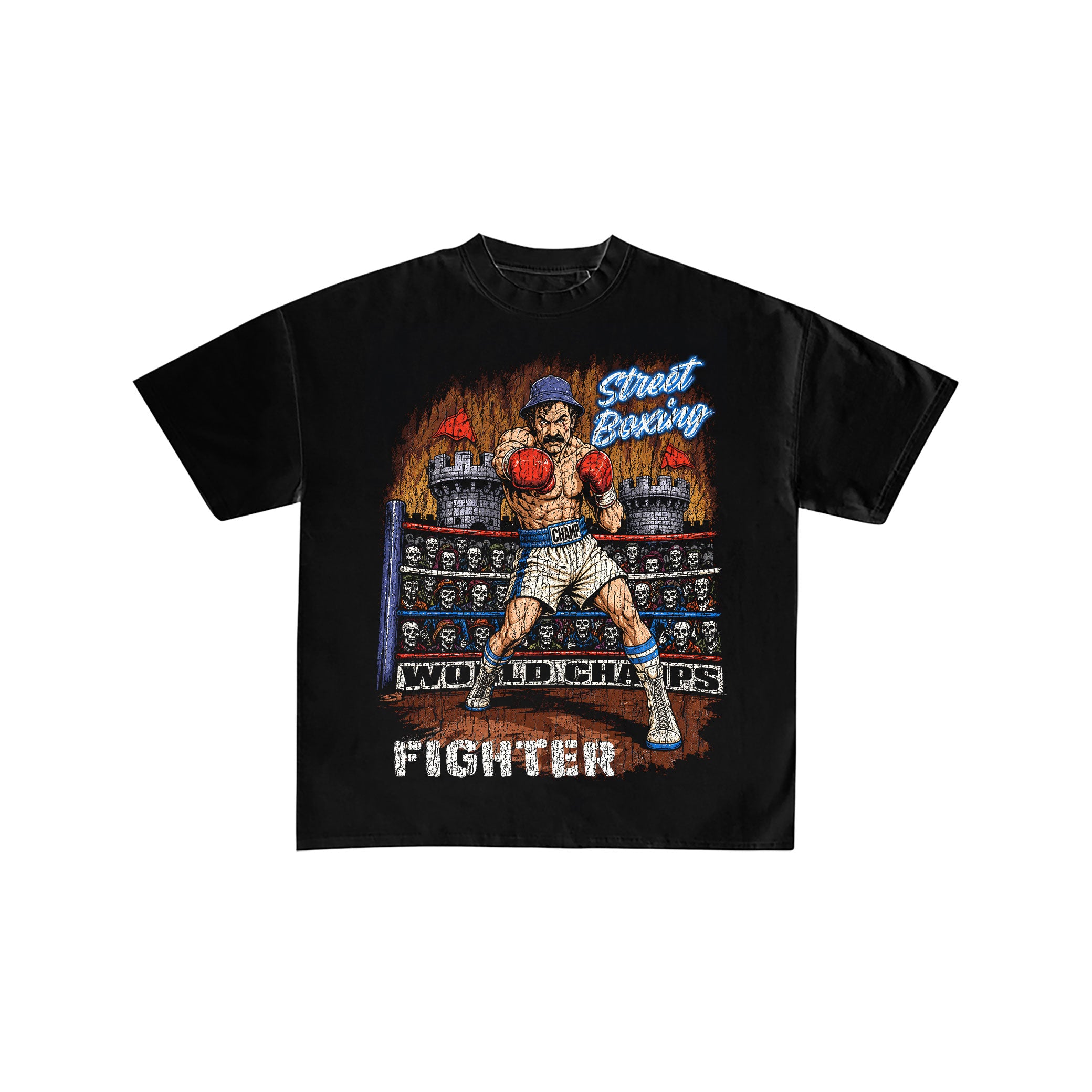 Vintage Street Boxing Fighter Graphic T-Shirt