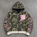 Wicked Camo Pink Graphic Zip Up Hoodie