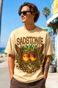 Winged Helmet Chains Vintage Beige Graphic T-Shirt
