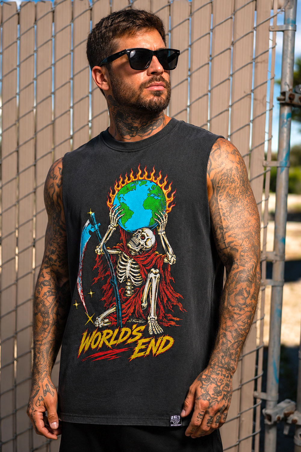 World's End Grim Reaper Graphic Muscle Tee