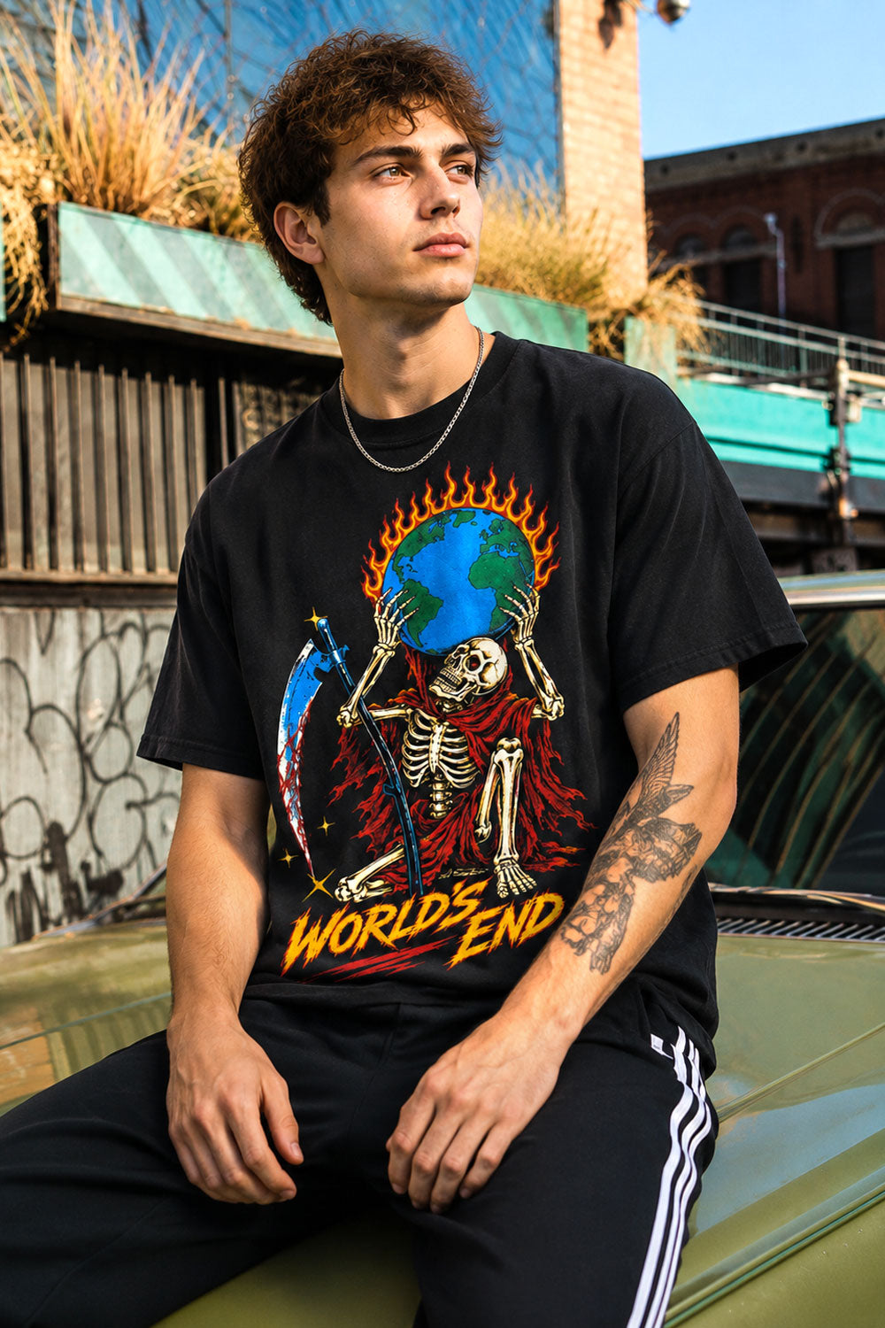 World's End Grim Reaper Skeleton Graphic Tee