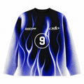 Y2K Blue Flame Cyberpunk Graphic Long Sleeve