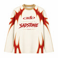 Y2K Cream Red Starburst Graphic Long Sleeve