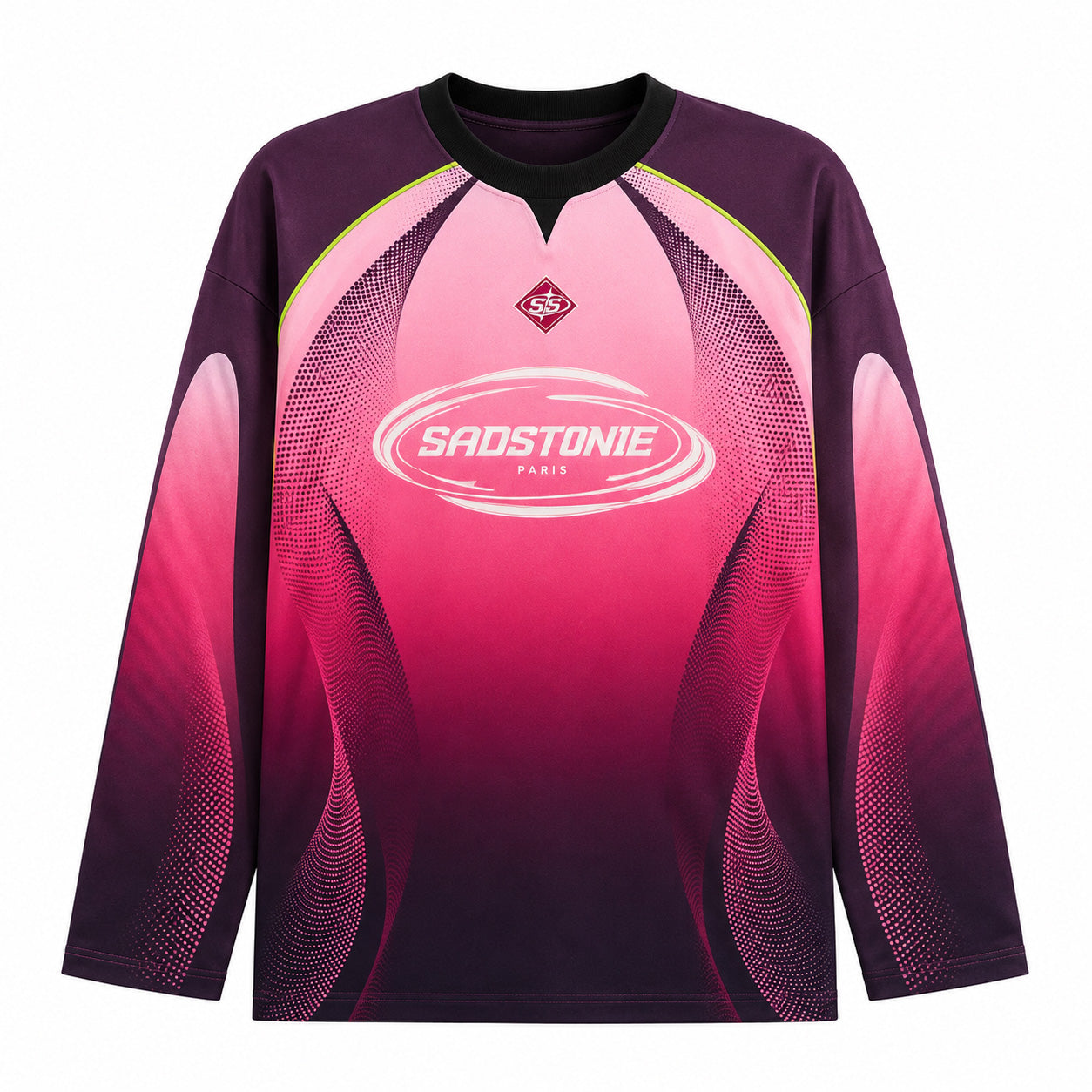Y2K Cyberpunk Pink Long Sleeve Jersey Shirt