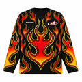 Y2K Fire Flame Racing Graphic Long Sleeve Shirt