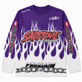 Y2K Purple Flame Freedom Graphic Long Sleeve