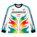 Y2K Racing Flame Graphic Long Sleeve Shirt